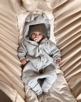 Eared Jumpsuit for Babies and Kids - Melange Grey