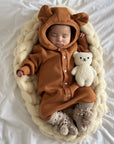 Eared Jumpsuit for Babies and Kids - Cinnamon