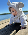 Eared Jumpsuit for Babies and Kids - Melange Grey