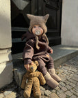 Eared Jumpsuit for Babies and Kids - Chocolate