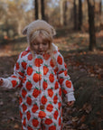 Winter Jumpsuit with Teddy Lining for Babies and Kids - Strawberries