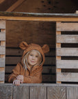 Eared Jumpsuit for Babies and Kids - Cinnamon