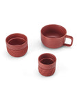Red Coffee Mugs Set of 3