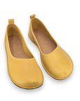 Wide Yellow Leather Walking Shoes