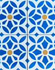 Luxury MAROQ cement floor tiles, turquoise and white Moroccan design, premium handcrafted timeless tiles for walls and floors by Maria Starling Design at brixbailey.com