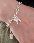 Labradoodle Silver Dog Charm Bracelet