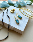 Cora Chunky Huggie Hoops Labradorite