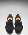 Black Suede Laced Loafers, Welted Leather Sole