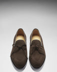 Brown Suede Goodyear Welted Laced Loafers