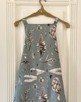 Ladies Apron in Aqua Seeds Cotton Print