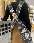 Ladies Apron in Seeds Carbon Print