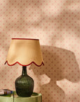 Sweet Red Trim Scalloped Lampshade