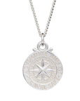 Large Travel Safe Compass Personalised St Christopher Silver Necklace