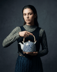 Large Herbal Teapot - Blue Pattern Design