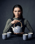 Large Herbal Teapot - Blue Star Design