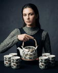 Large Herbal Teapot - China Fan Design
