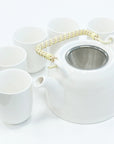 Large Herbal Teapot - Classic White Design