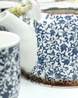 Large Herbal Teapot - Blue Pattern Design