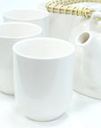 Large Herbal Teapot - Classic White Design