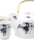 Large Herbal Teapot - White Stone Oriental Design