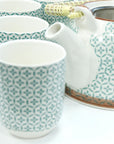 Large Herbal Teapot - Green Mosaic Design