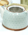 Large Herbal Teapot - Green Mosaic Design