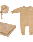 Joyful Baby Gift Set with Blanket Romper and Bonnet