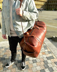 Large Leather Duffel Bag