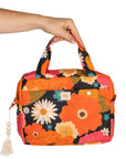 Large Makeup Bag Picnic with Floral Print