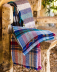 Large Checked Random Recycled Wool Blanket