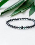 Lava Stone Bracelet with Onyx and Turquoise