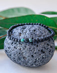 Lava Stone Bracelet with Onyx and Turquoise