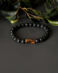 Lava Stone Bracelet with Tiger Eye Accent