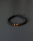 Lava Stone Bracelet with Amber and Tiger Eye