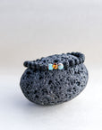 Lava Stone Bracelet with Amber and Turquoise Beads