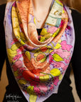 Lavender Floral Silk Scarf