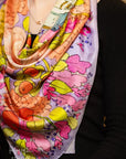 Lavender Floral Silk Scarf