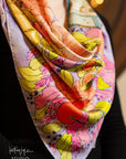 Lavender Floral Silk Scarf