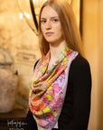 Lavender Floral Silk Scarf