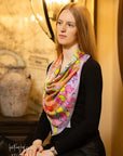 Lavender Floral Silk Scarf