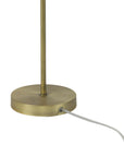 Fulham luxury table lamp, elegant cylindrical glass shade, antiqued bronze circular base, polished brass, classic decor lighting by Ella James at brixbailey.com