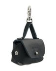 Black Leather Dog Waste Bag Dispenser