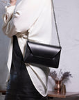 Sustainable Leather Evening Bag with Double Compartments