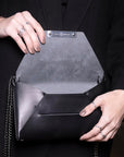 Sustainable Leather Evening Bag with Double Compartments