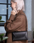 Sustainable Leather Evening Bag with Dual Compartments