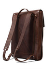 Leather laptop backpack - The Minimalist (Mahogany)