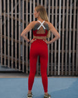 Cranberry Red High Waisted Leggings