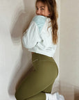 Olive Green High Waisted Leggings