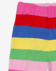 Premium organic cotton striped leggings for kids, soft pink multicolor design, stylish and comfortable elastic waistband by Toby Tiger at brixbailey.com