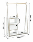 Montessori Wardrobe with Storage – White